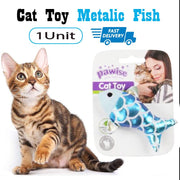 10cm Non Electric Interactive Cat Toy Metalic Fish Plush AU