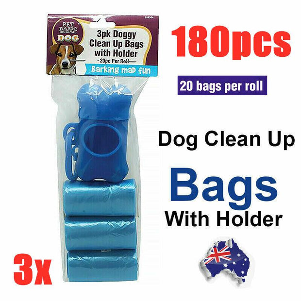 180 Bags Biodegradable Pet Dog Cat Poo Waste Disposable Clean Garbage Dispenser - Hot Sale, Rechargeable, Anti-Bark Collar