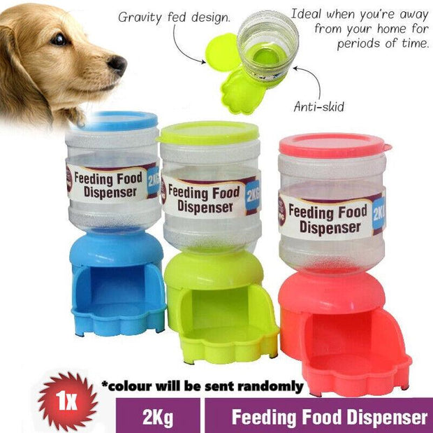 Anti-Skid Gravity Fed Food Dispenser for Pets - Keep Your Furry Friend Fed and Happy!