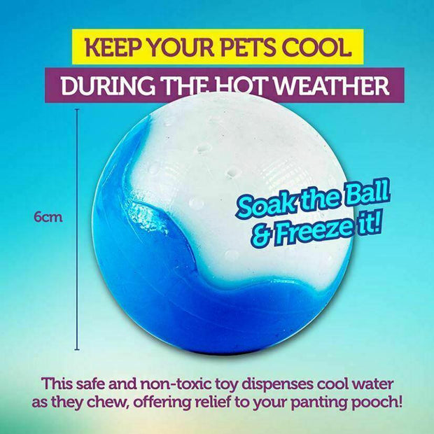 2Pcs Dog Fill And Freeze Icy Ball Durable Non -Toxic Safe Summer Fun 6cm AU NEW