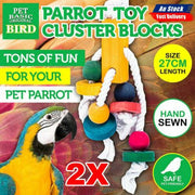 2Pcs Parrot Hanging Swing Bird String Toy Cage Blocks Cluster - Keep Your Feathered Friend Entertained!