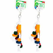 2Pcs Parrot Hanging Swing Bird String Toy Cage Blocks Cluster - Keep Your Feathered Friend Entertained!