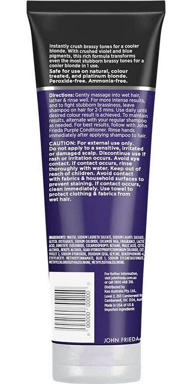 2x John Frieda Violet Crush Intense Purple Shampoo For Brassy Blonde Hair | NEW