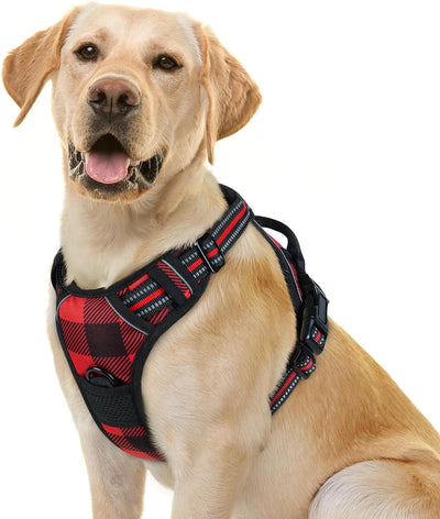 ** rabbitgoo Dog Harness No Pull, Adjustable Chest Harness for Large Breeds, Plaid****