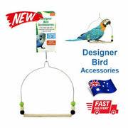 Interactive Bird Cage Wooden Swing Toy Hand Crafted - Easy Install 1Pc