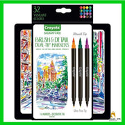 CRAYOLA 58-6501 Signature Brush And Detail Dual Tip Markers,16pk, 32 Colours, Brus