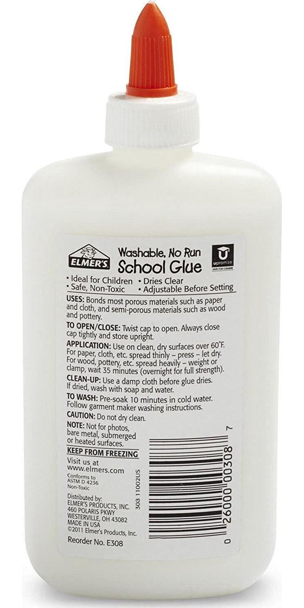 Elmers Liquid PVA Glue, White, Washable And Nontoxic, 225 Ml, Great For Making Sli