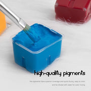 Gouache Paint Set, 18 Colors X 30ml Unique Jelly Cup Design, Portable Case NEW