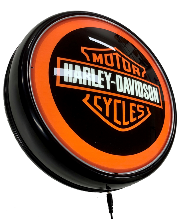 Harley Davidson Shield LED Bar Lighting Wall Sign Light Button