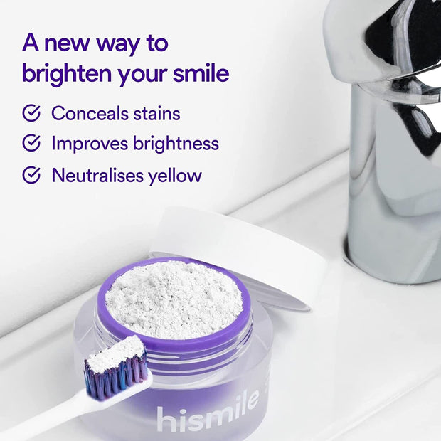 Hismile V34 Colour Corrector Powder, Purple Teeth Whitening, Tooth Stain Removal