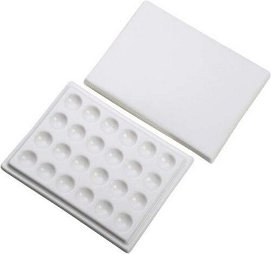 MEEDEN 24-Well Porcelain Mixing Tray Palette With Cover 6 By 4-1/2-Inch For Wate