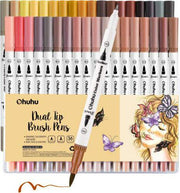 Ohuhu Skin Tone Markers 36-colors: Dual Tip Brush And Fineliner Markers For Adul