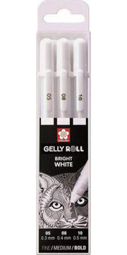 Sakura Gelly Roll Classic White Gel Ink Pen | Fine Medium Bold || 3 Pens NEW AU