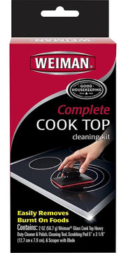 Weiman Complete Cook Top Cleaning Kit - Cook Top Cleaner And Polish 2 Oz, Scrubb