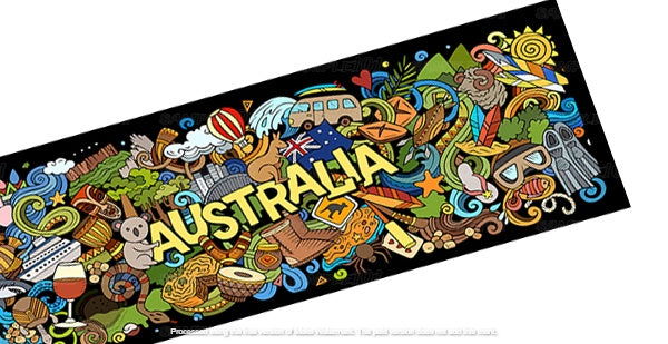 Buy AUSTRALIA SYMBOLS Aussie Beer Spill Mat - Quality Bar Runner | Tin Sign Factory Australia