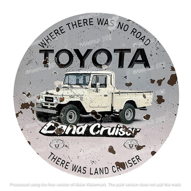LAND CRUISER Wall Home Décor, Round Metal Sign Man Cave, Shed-Garage, and Bar