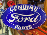 FORD GENUINE PARTS REPRO OVAL METAL TIN SIGN PERFECT BAR MAN CAVE HOT ROD