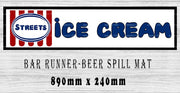 ICE CREAM Menu Bar Runner (890mm x 240mm) Home Cafe Shop Barware Bar Mat