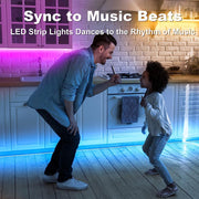 "100ft Bluetooth RGB LED Strip Lights - Sync to Music, Control via APP, Perfect for Home Decor, Kitchen, Bedroom, and Children's Room"