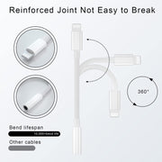 "2-in-1 Charging and Audio Adapter for iPhone - Upgrade to 3.5mm Headphone Jack and Earphones Adapter"
