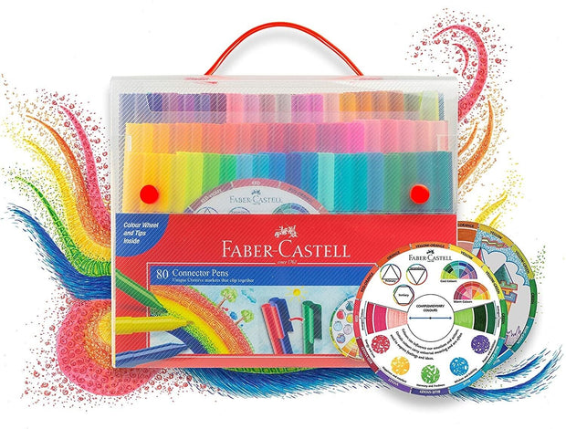 Vibrant Faber-Castell Connector Pens - 80 Assorted Colors - Brand New!
