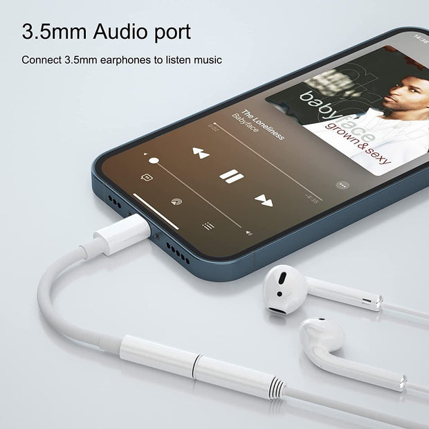"2-in-1 Charging and Audio Adapter for iPhone - Upgrade to 3.5mm Headphone Jack and Earphones Adapter"