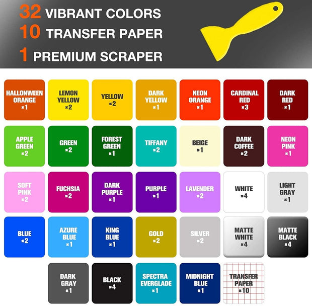 "Ultimate Vinyl Variety Pack: 65 Permanent Adhesive Sheets for Cricut - 55 Sheets of 12x12 Vinyl"