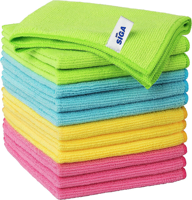 "12-Pack of Large Microfiber Cleaning Cloths - 12.6" X 12.6" Each"