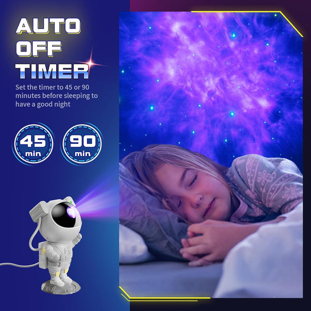 Astronaut Star Projector Night Light -  Space Projector Galaxy Starry Nebula Ceiling Projection Lamp with Timer, Remote and 360°Adjustable, for Kids Adults, Gaming Room Decor for Bedroom