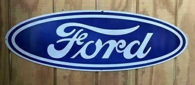 Ford Oval Large tin metal sign distressed Falcon GT Mustang V8 Windsor Cleveland