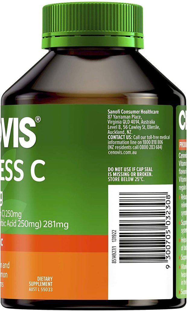 2X Cenovis Sugarless Vitamin C 500Mg 300 Chewable Tablets Value Pack Orange NEW