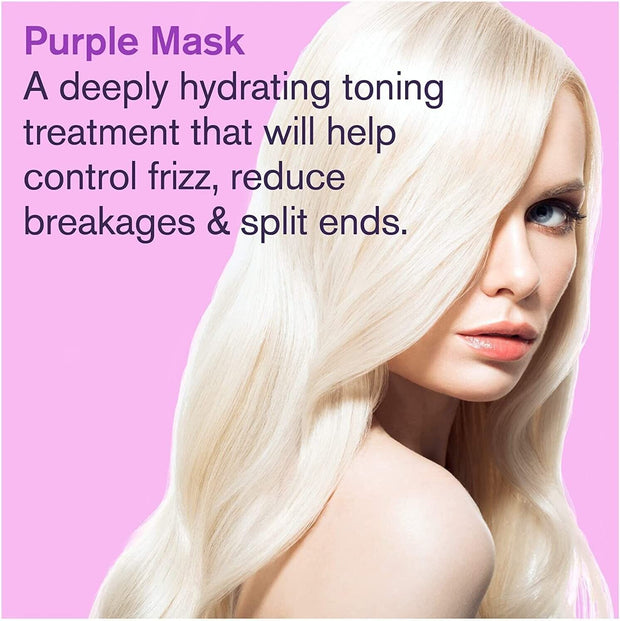 "Blue Magic Purple Hair Mask: Say Goodbye to Yellow Tones on Blonde, Platinum, and Silver Hair"