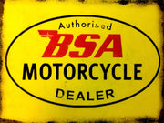 BSA AUTHORISED MOTORCYCLE DEALER Retro/Vintage Metal Plaque Sign Style Man Cave Garage
