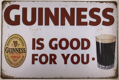 GUINNESS BEER Garage Rustic Vintage Metal Tin Signs Man Cave, Shed and Bar Sign