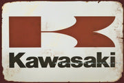 KAWASAKI MOTORCYCLE Rustic Retro/Vintage Home Garage Wall Café Resto or Bar Tin Metal Sign