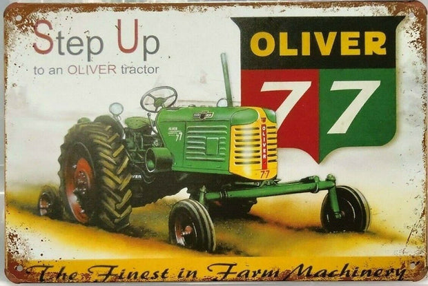 OLIVER TRACTOR Rustic Look Vintage Tin Metal Sign Man Cave, Shed-Garage and Bar