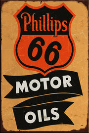 PHILLIPS MOTOR OILS Vintage Retro Rustic Garage Wall Man Cave Metal Sign