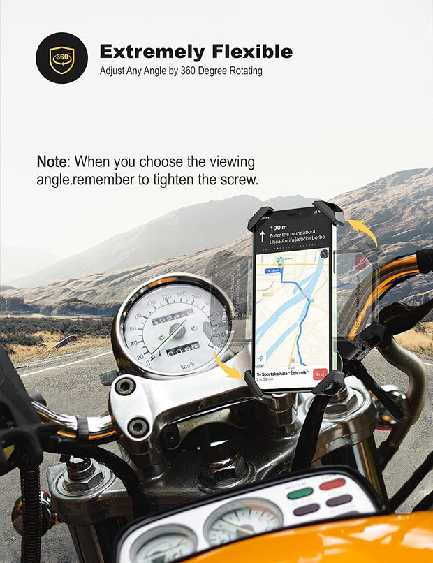 "Ride with Ease: Grefay Metal Bike Phone Mount - Secure Motorcycle Smartphone Holder for Handlebars"