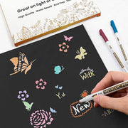 "Shimmer and Shine: 30 Pack Metallic Marker Pens Set with 24 Vibrant Colors and 6 Stencils by Lineon"