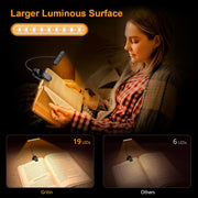 "Illuminate Your Reading Experience with 19 LED Book Light - Memory Function, Eye-Protecting Modes, Flexible Design, and Long Battery Life!"