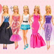 "Barbie Doll Fashion Mini Dresses Collection - 15 Surprise Outfits in Random Styles!"