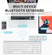 "Ultra-Sleek Iclever BK10 Bluetooth Keyboard: Connect Multiple Devices, Rechargeable with Bluetooth 5.0"