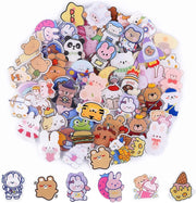 "65-Piece Set of Adorable Acrylic Brooch Pins - Elevate Your Style with Lorvain's Cute and Kawaii Backpack Badges!"