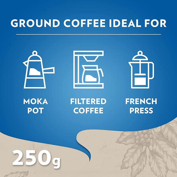 "Decadent Decaf Delight: Lavazza Caffe Ground Coffee - Medium Roast Blend of Arabica and Robusta Beans"