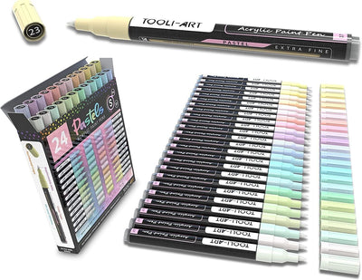 "24-Piece Special Color Series Acrylic Paint Pens - Extra Fine Point Markers Set"