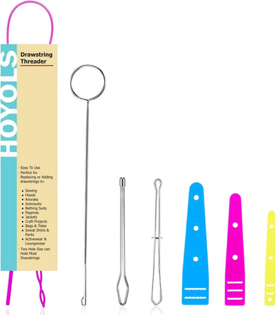 "6-Piece Sewing Bodkin Needles Drawstring Threader Set by HOYOLS - Essential Sewing Replacement Tools!"