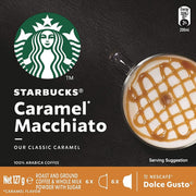 "Indulge in Double the Deliciousness with 2X Starbucks Caramel Macchiato Coffee Pods by NESCAFE Dolce Gusto - 12 Capsules Total!"