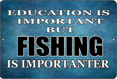 FISHING IS IMPORTANTER Funny Tin Metal Sign | Free Postage