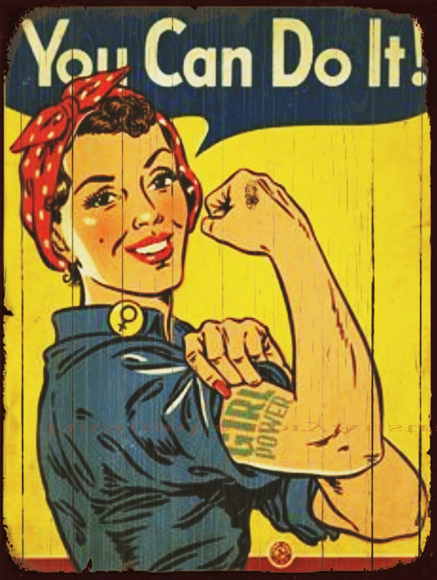 YOU CAN DO IT! Vintage Retro Rustic Wall Decorative Plaques Metal Tin Sign