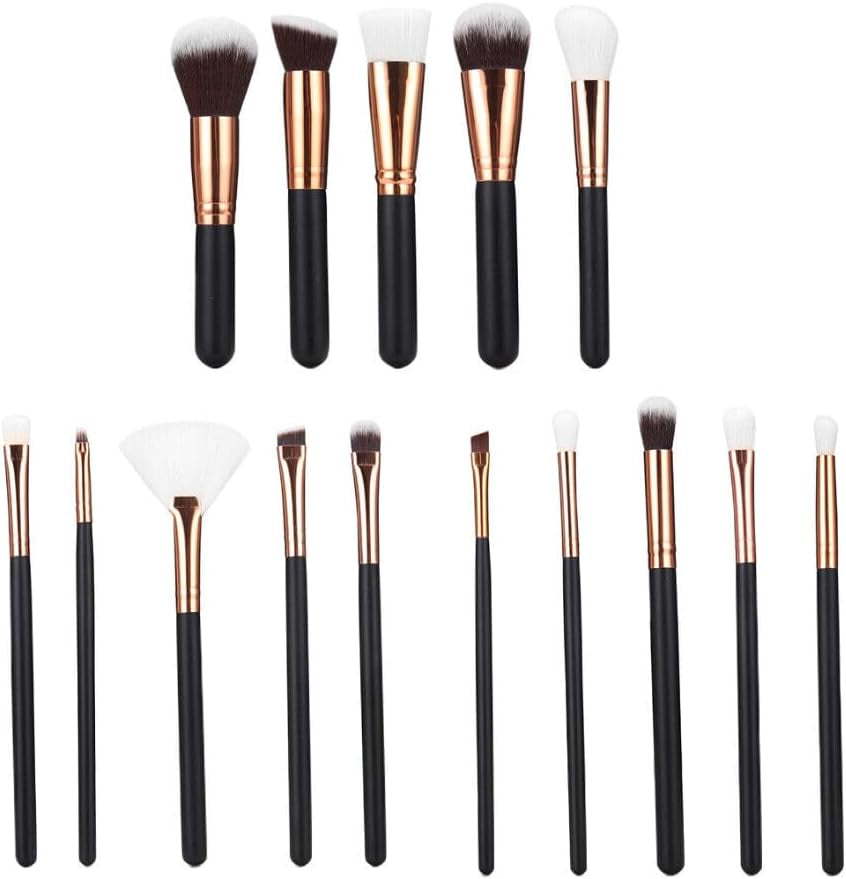 15-Piece Soft Pro Makeup Brush Set – Face Powder, Eyeshadow, Blending & Highlight Tools